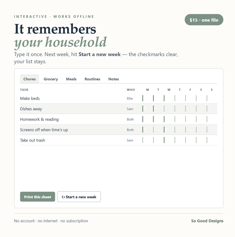 Household printable hub